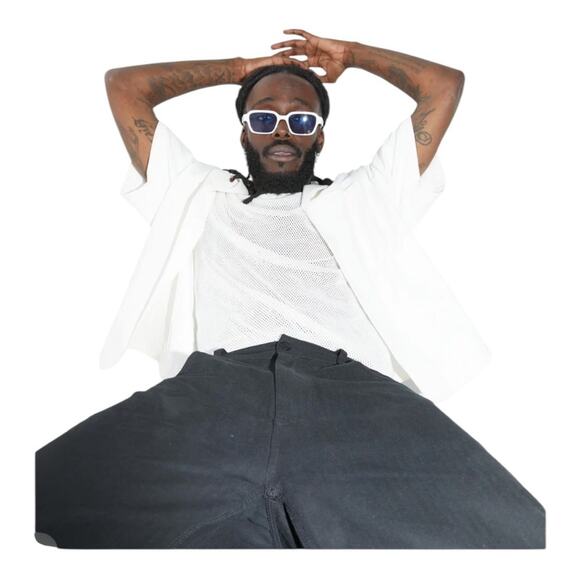 SZADE NIB Booth Sustainable On Trend Squared Off Heavy Cream/Prussian Sunglasses - Picture 15 of 16